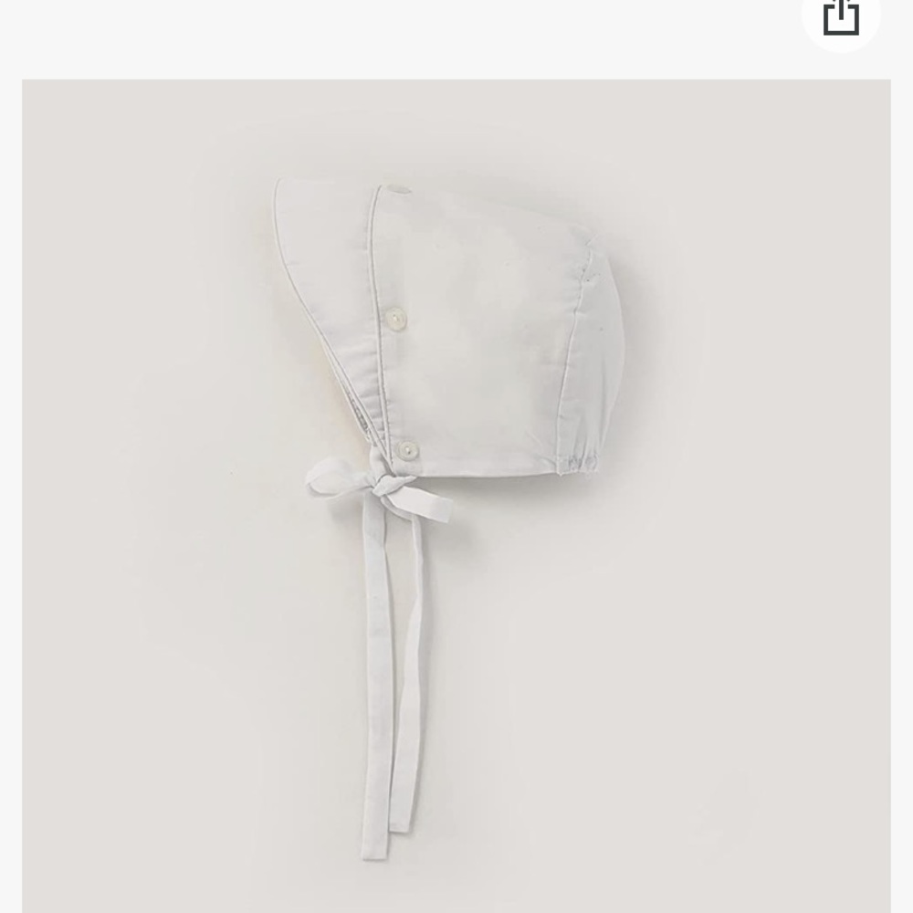 Baby bonnet size 12-18in the in white